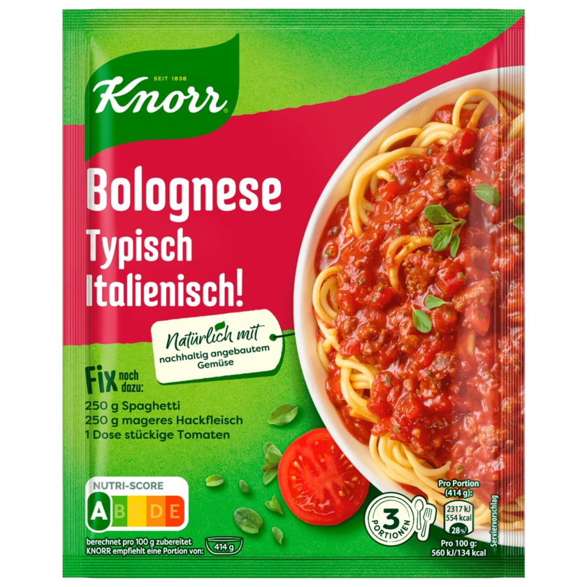 Knorr Fix Bolognese Typisch Italienisch 3 Portionen